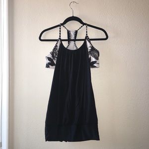 Black Floral Lululemon Athletic Tank